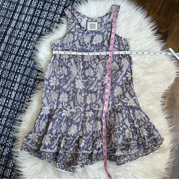 Alicia Bell tunic mini dress floral print sheer purple silk blend, Childrens 10 - Picture 10 of 11